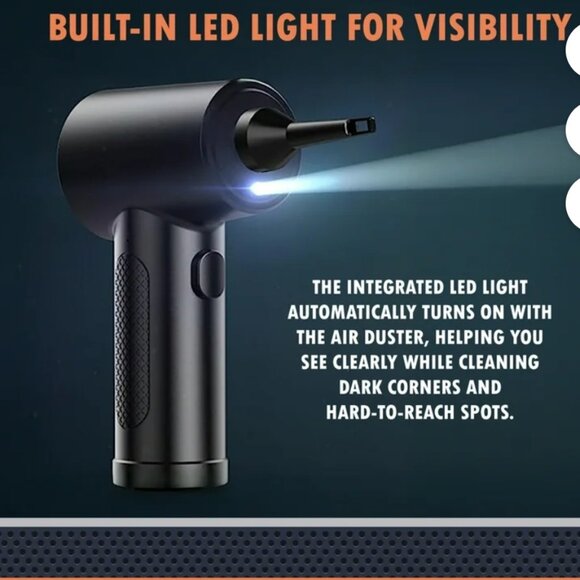 NEWHOUSE ELECTRIC CORDLESS COMPRESSED AIR DUSTER -RECHARGEABLE-3-SPEED-BLACK - Picture 9 of 11